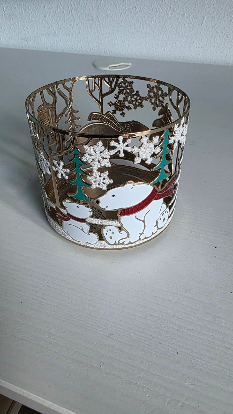 Bath & Body Works 3-wick kaarshouder Kerst, Overige merken, Nieuw, Ophalen of Verzenden, Metaal