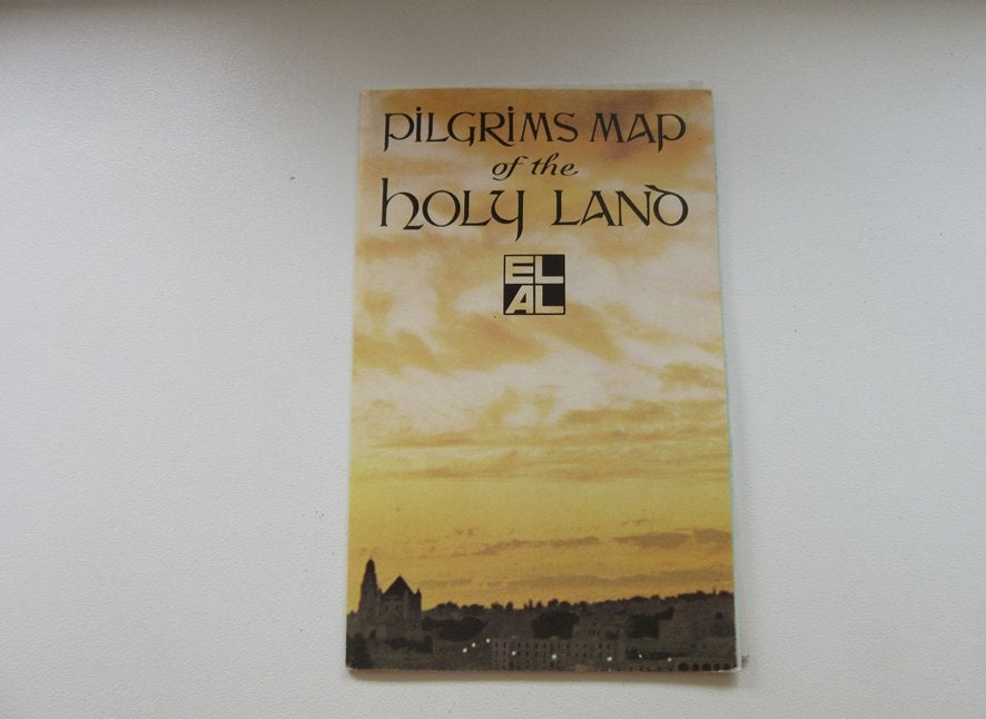 ELAL brochure Pilgrims map of the Holy Land, Verzenden, Gebruikt, Overige typen