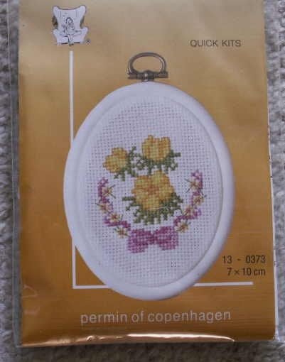 Compleet borduurpakket model bloemen kleur incl lijst, Ophalen of Verzenden, Nieuw, Patroon