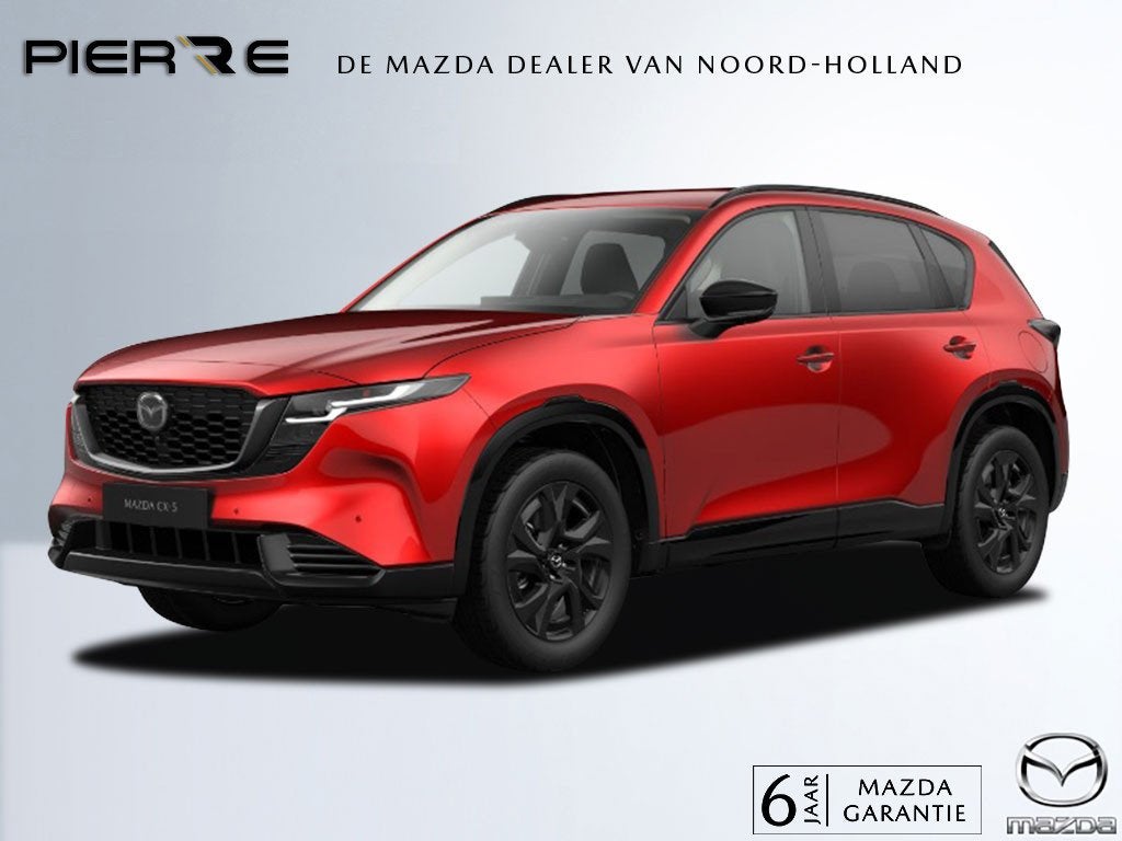 Mazda CX-5 2.5 E-SKYACTIV G 141 M HYBRID Homura | LEDER | 36, Auto's, Dealer onderhouden, Zwart, 4 cilinders, Bedrijf