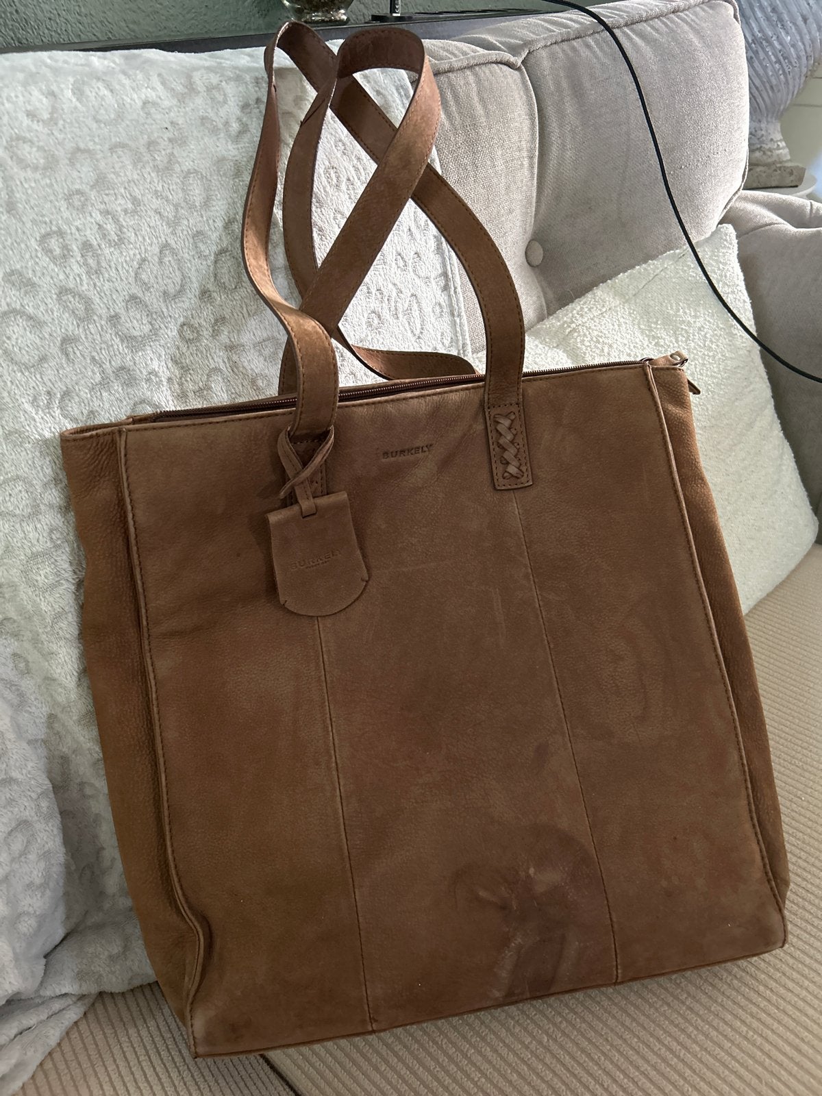 Burkely Shopper - Bruin Leren Tas, Ophalen, Gebruikt, Bruin, Shopper
