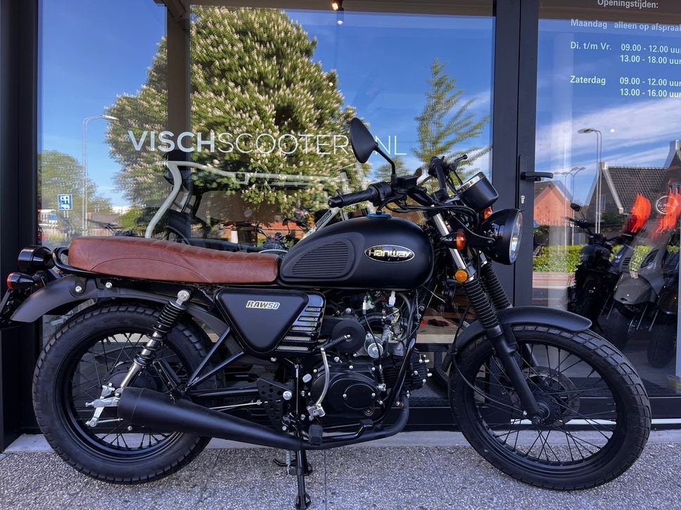 Hanway Caferacer RAW 50 | Mat Zwart/Bruin | Vandaag Rijden?, HANWAY, Onbekend, Onbekend, Hanway