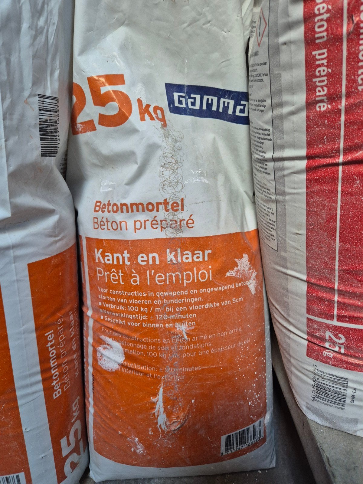 3 zakken betonmortel - Gamma en Sencys, Ophalen, Nieuw