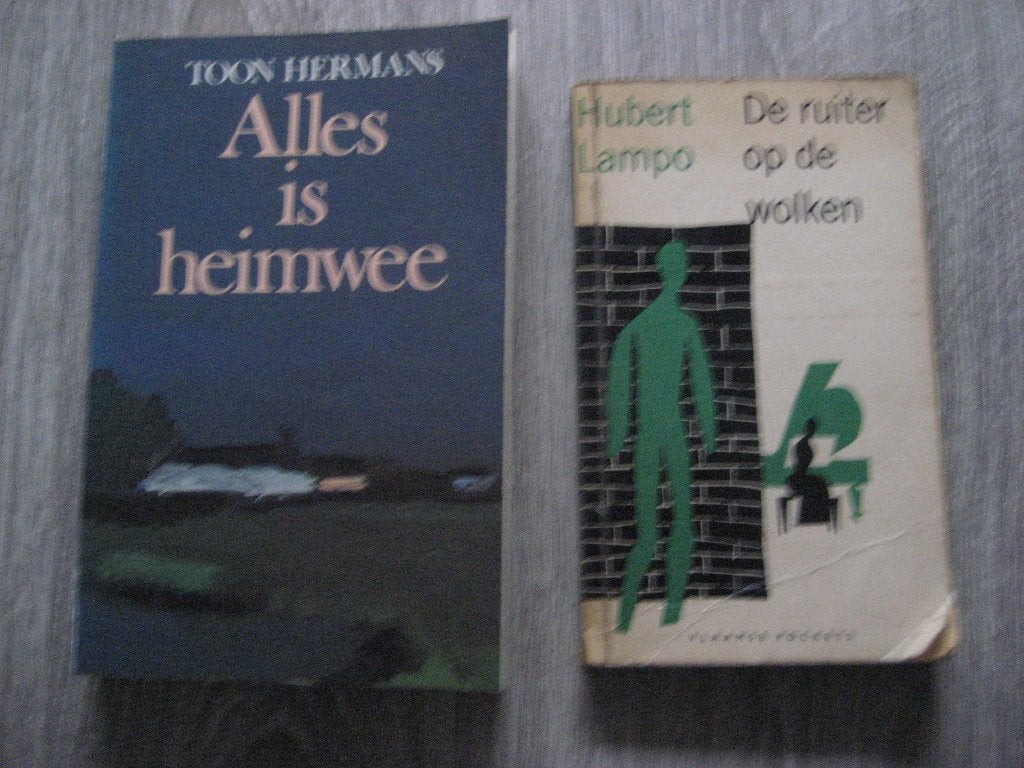 2 Boeken romans: Alles is heimwee en De ruiter op de wolken, Ophalen of Verzenden, Gelezen, Lampo, Hermans, Nederland