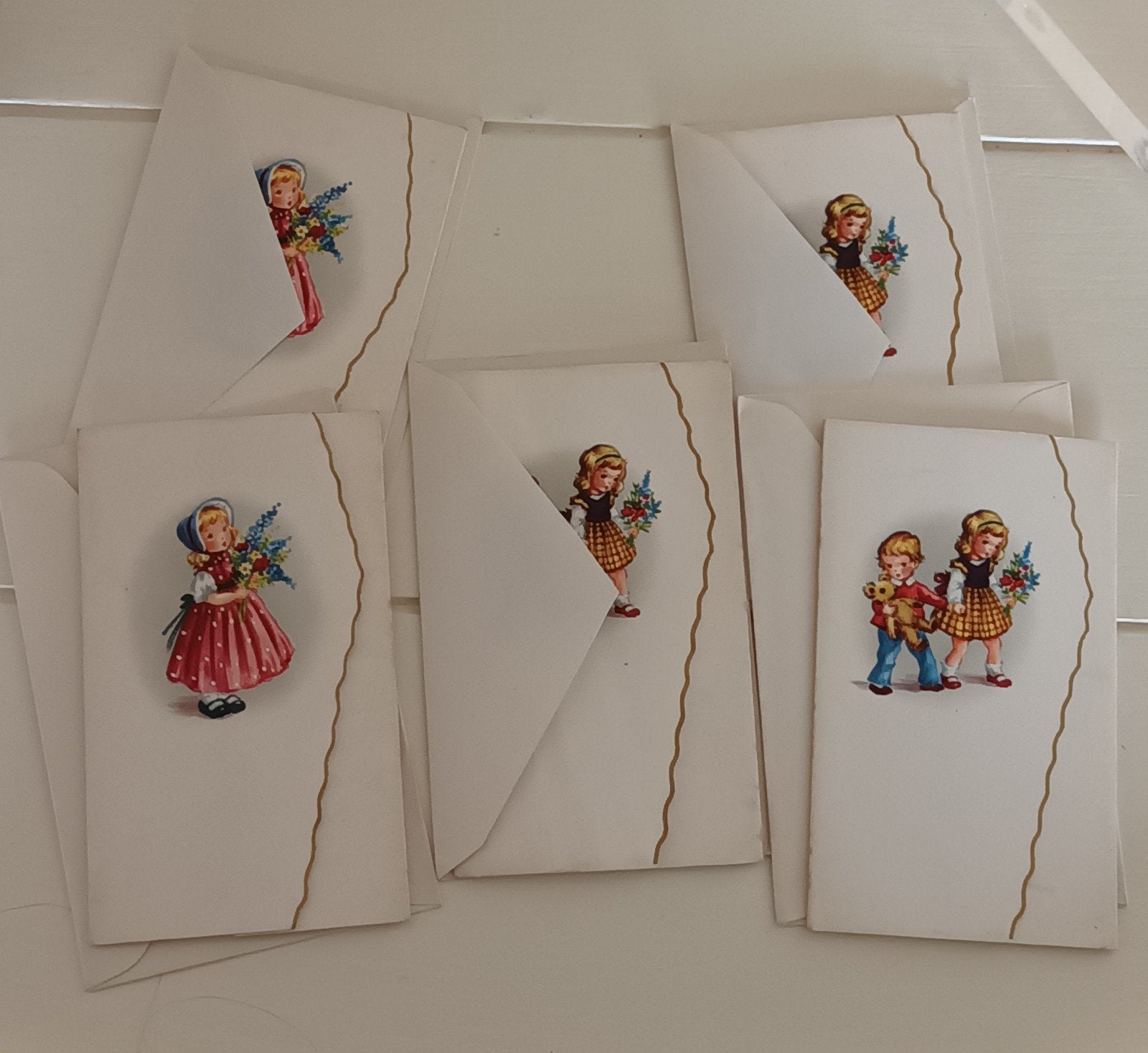 Vintage verjaardagkaartjes jaren 50/60., Ophalen of Verzenden, Voor 1970
