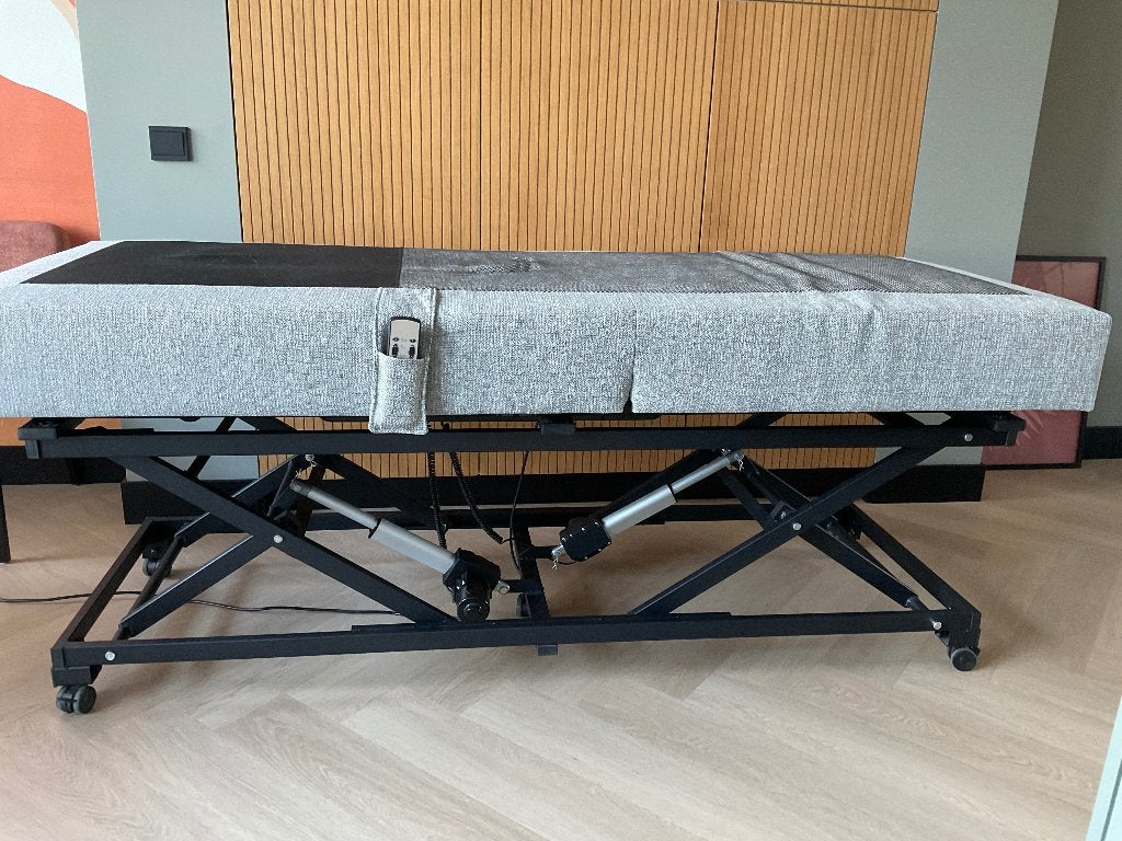 Hoog laag bed eenpersoons 80x200, Ophalen, Overige materialen, Verstelbaar, Eenpersoons