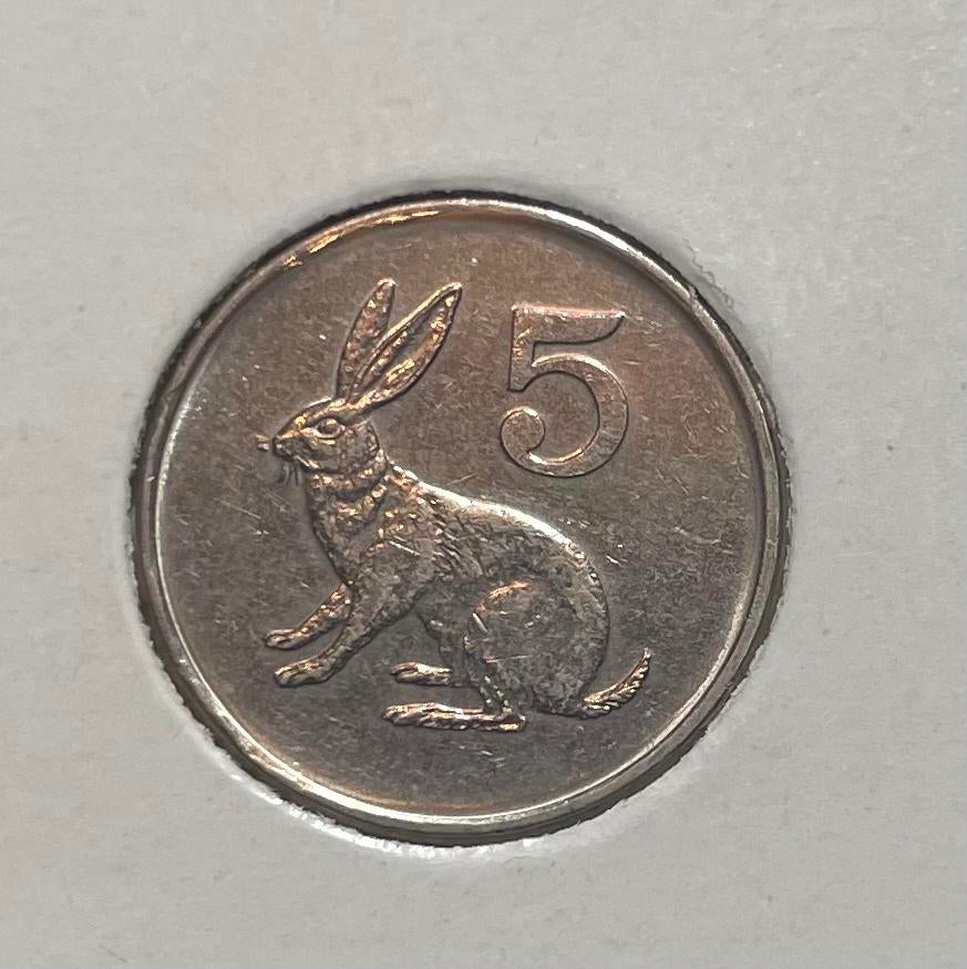 5 cent Zimbabwe 1997, Postzegels en Munten, Munten | Afrika, Ophalen of Verzenden, Zimbabwe