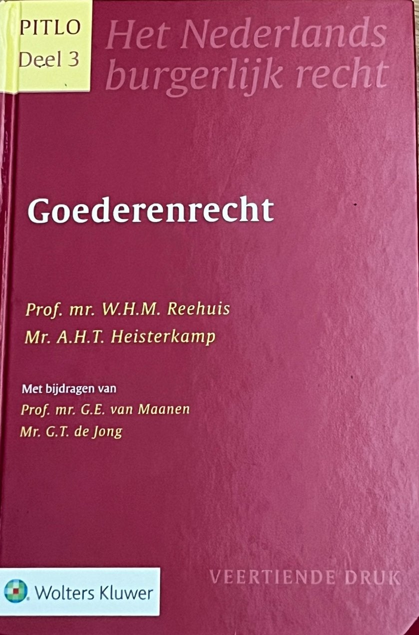 Goederenrecht Pitlo Deel 3 (2019), Gelezen, Ophalen of Verzenden, WO, Wolters Kluwer