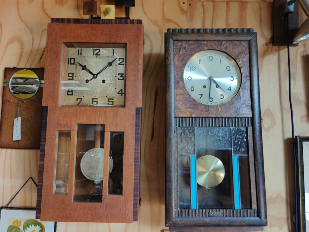 2 Art Deco Klokken met Mooie Patina, Antiek en Kunst, Ophalen of Verzenden