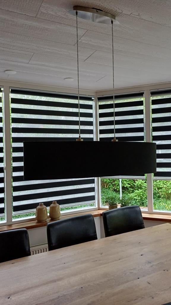Stijlvolle hanglamp boven eettafel donkerbruin en goud, Ophalen, Zo goed als nieuw, Minder dan 50 cm, Modern