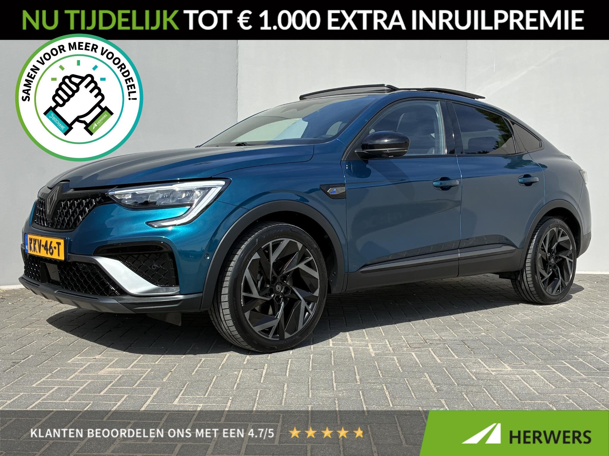 Renault Arkana 1.6 E-Tech full hybrid 145 esprit Alpine / Fa, Auto's, Arkana, Gebruikt, Euro 6, Blauw