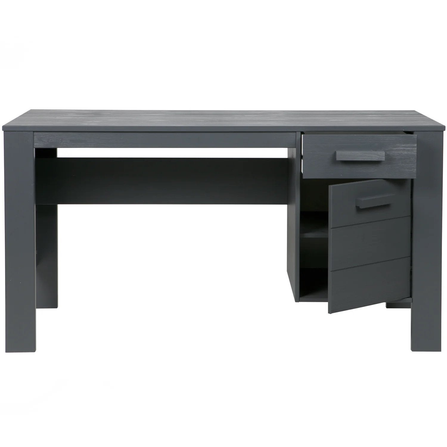 Bureau Dennis Wood - Grijs houten bureau met lades, Ophalen, Nieuw, Overige merken, Grijs
