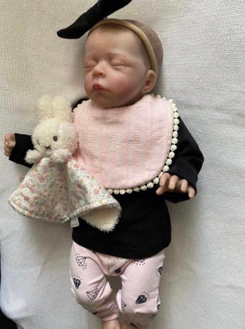 Slapend Reborn baby meisje  nu €65,-, Verzenden, Zo goed als nieuw, Babypop, Levensecht of Reborn