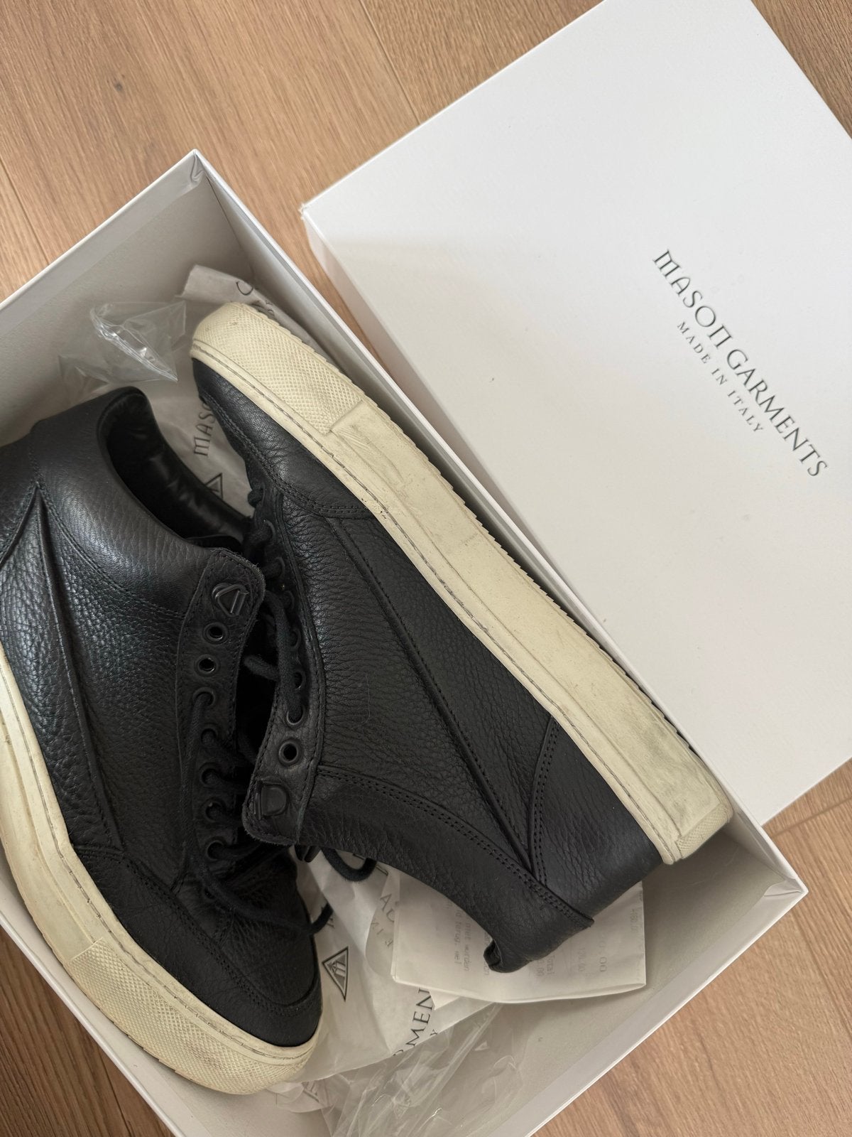 Mason Garments Tia Mid sneakers - Zwart leer, maat 40, Ophalen, Gedragen, Zwart, Sneakers of Gympen