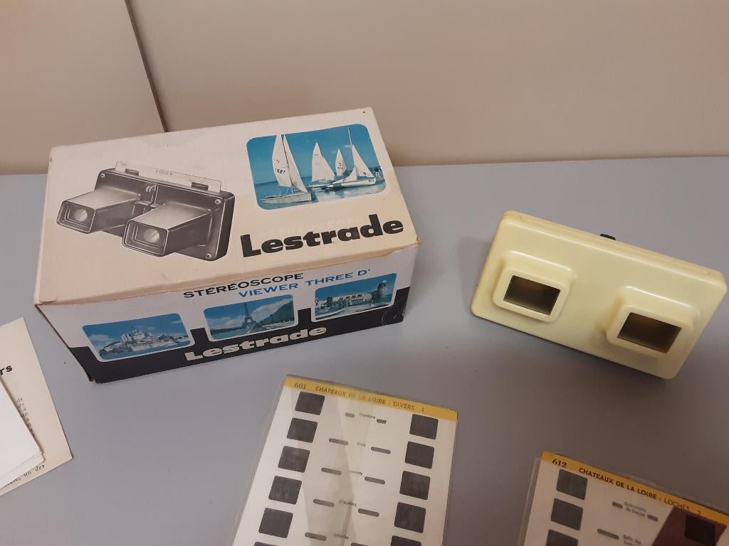 Vintage stereoscoopviewer LESTRADE met 6 foto kaarten, Gebruikt, ., Ophalen of Verzenden, LESTRADE