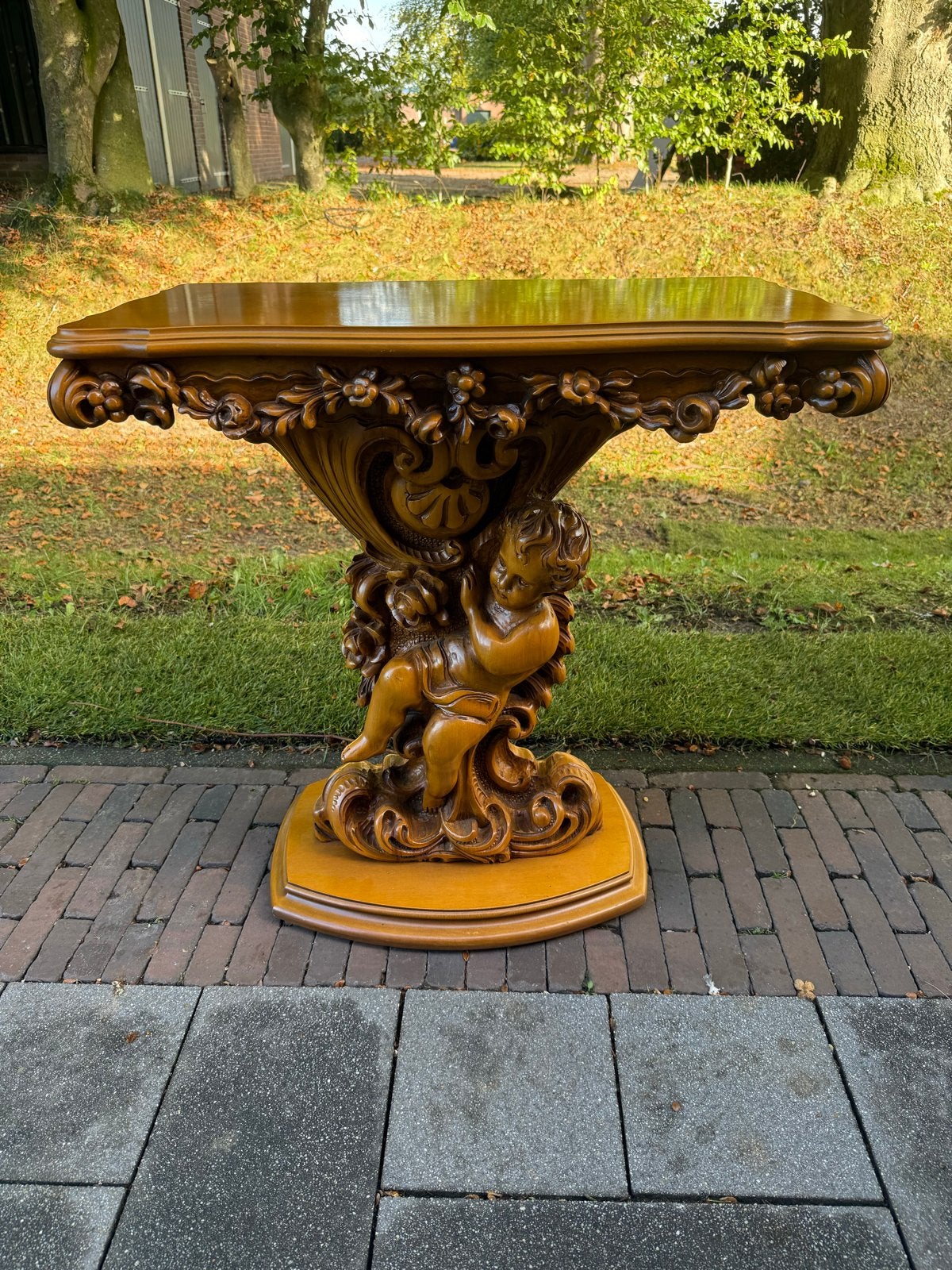 Prachtige Barok Console Tafel met Engelen, Ophalen