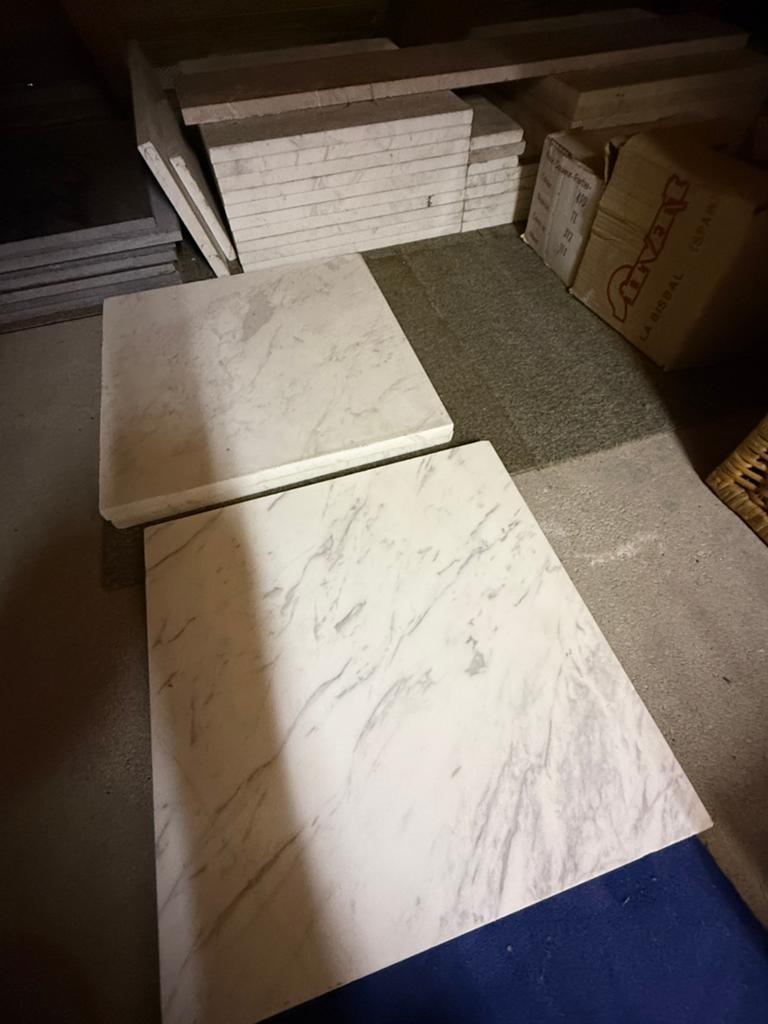 Olympic white marmeren tegels 40 x 40 cm. 18 mm.  dik., Ophalen, Nieuw, 20 tot 40 cm, Minder dan 5 m²