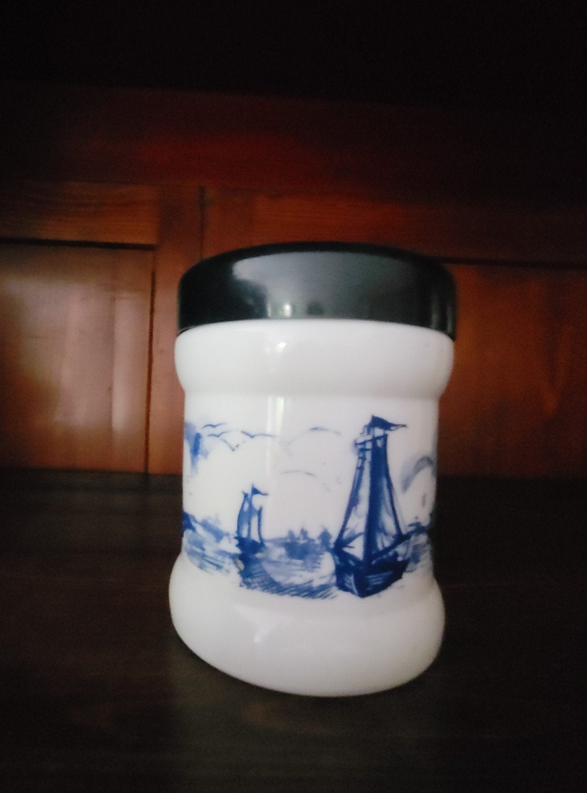 Opaline melkglas tabakspot Willem II, Antiek en Kunst, Ophalen of Verzenden