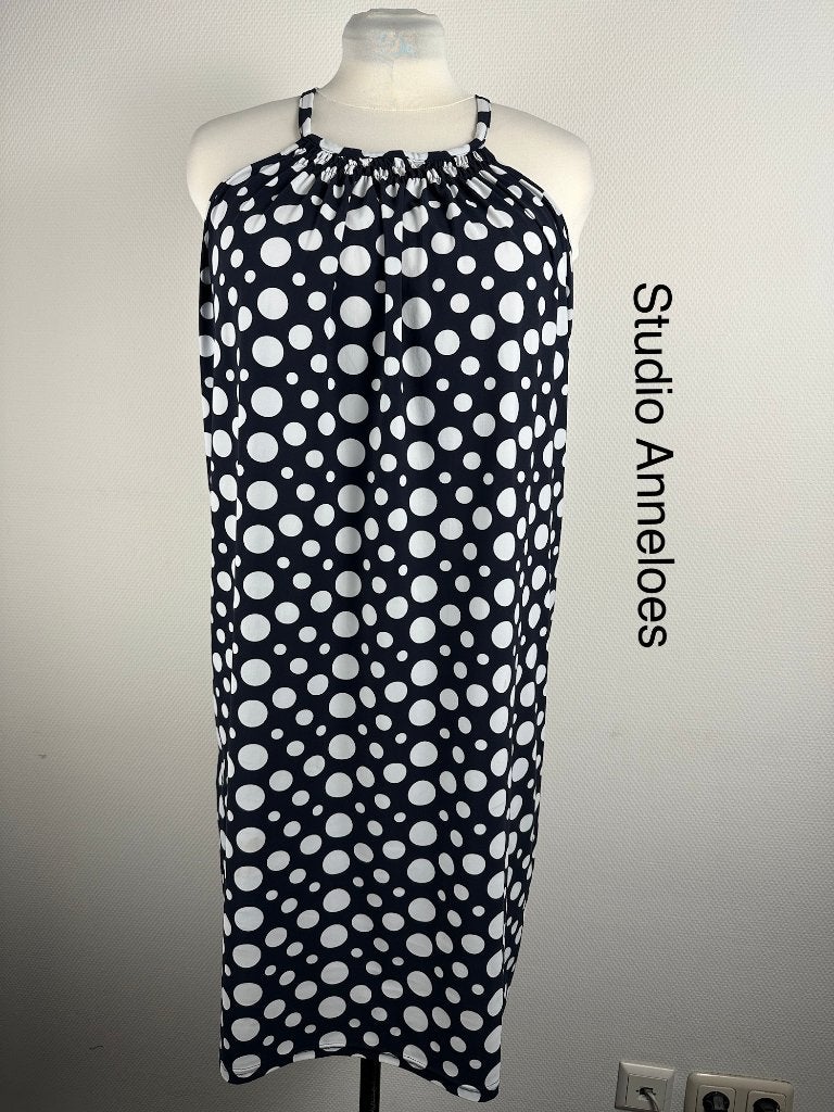 Studio Anneloes Jurk  (mt: 42) UL/123, Kleding | Dames, Jurken, Zo goed als nieuw, Maat 42/44 (L), Blauw, Onder de knie, Ophalen of Verzenden