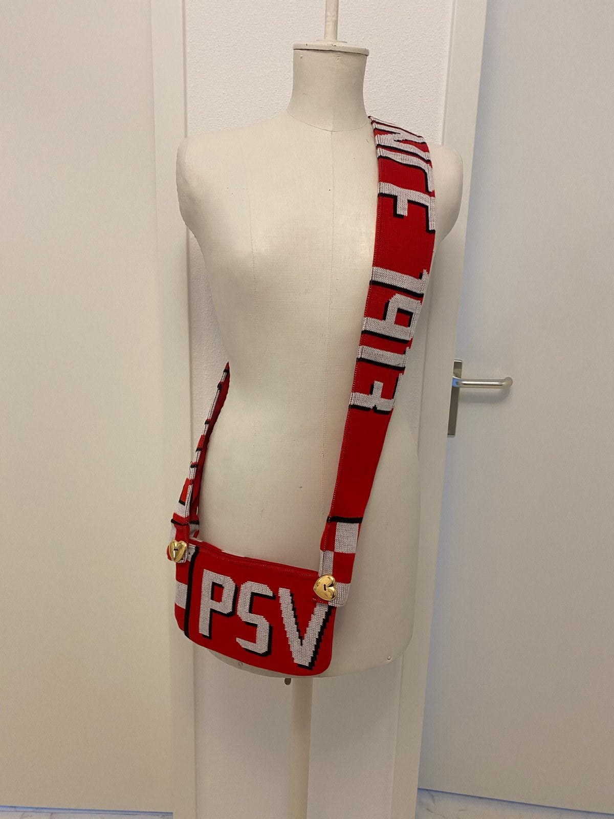 Unieke PSV tas - Rood/Wit met gouden details, Ophalen of Verzenden, Zo goed als nieuw, Rood, Schoudertasje