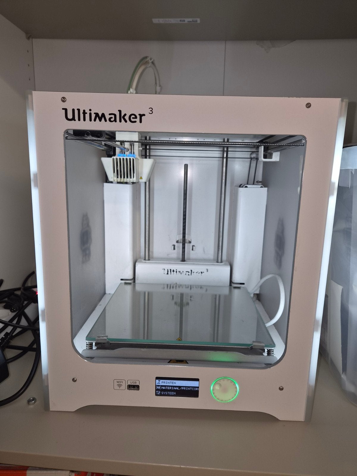 Ultimaker 3 3D-printer met dual extruder en extra printkoppe, Gebruikt, Ultimaker, Ophalen of Verzenden, Filament