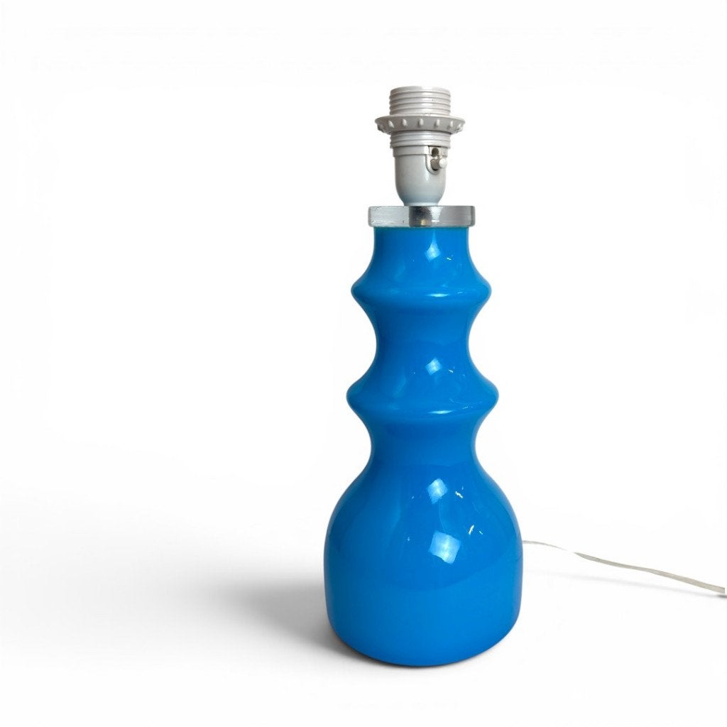 Blauwe glazen tafellamp, Blauw, Met schakelaar, Gebruikt, Overige merken