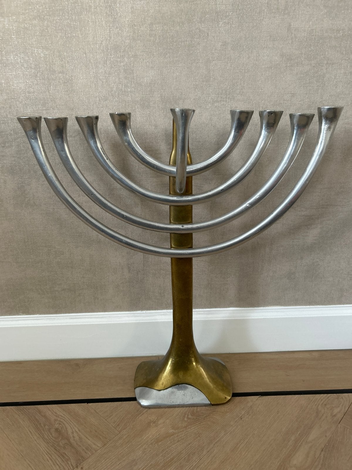 Vintage David Marshall Menorah - Messing en Aluminium, Antiek en Kunst, Ophalen, Koper of Brons