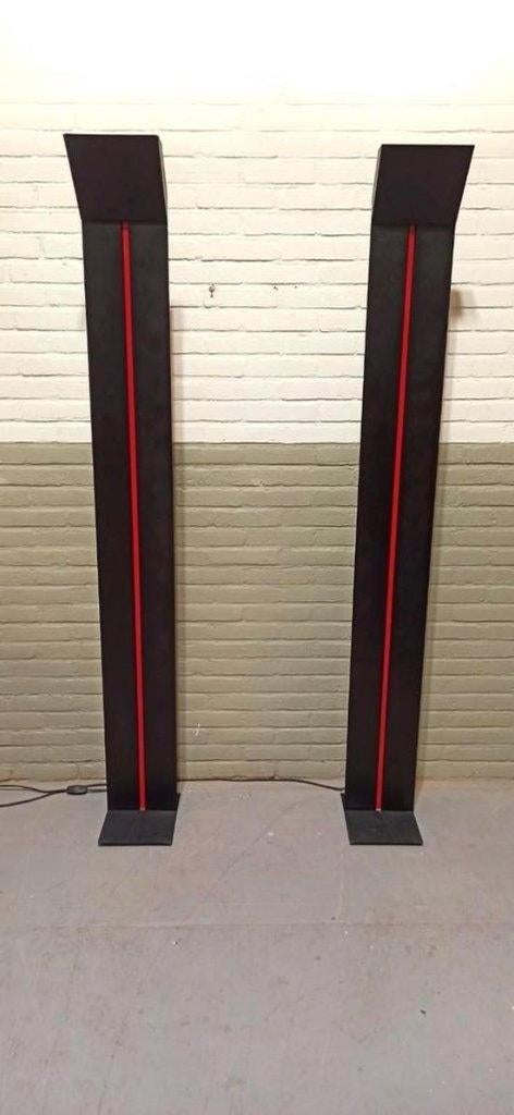 2 Vintage design 1980s vloerlamp column lamps, 191 cm, p/p/s, Ophalen, Tweedehands, Tweedehands, Metaal