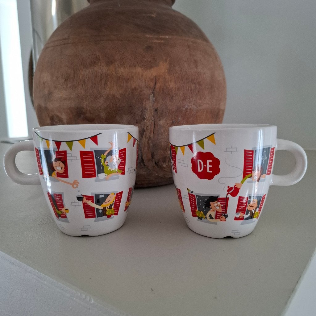 2 x Douwe Egberts beker kom nieuw, Ophalen of Verzenden, Nieuw, Porselein, Kom(men)