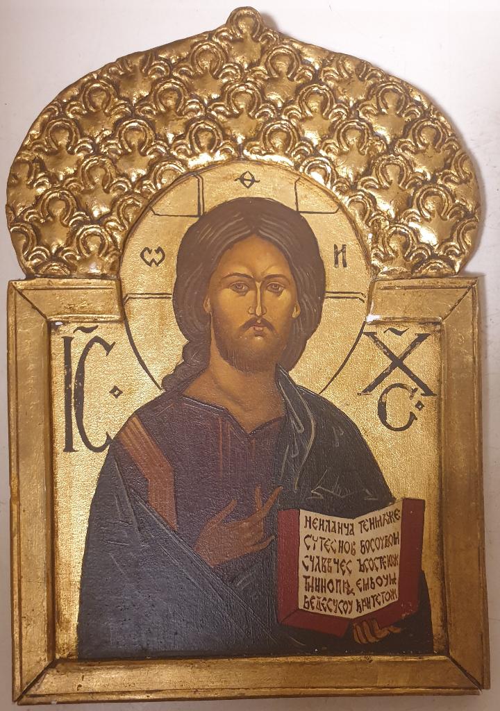 christ pantocrator ikoon oud, Antiek en Kunst, Antiek | Religie, Ophalen of Verzenden