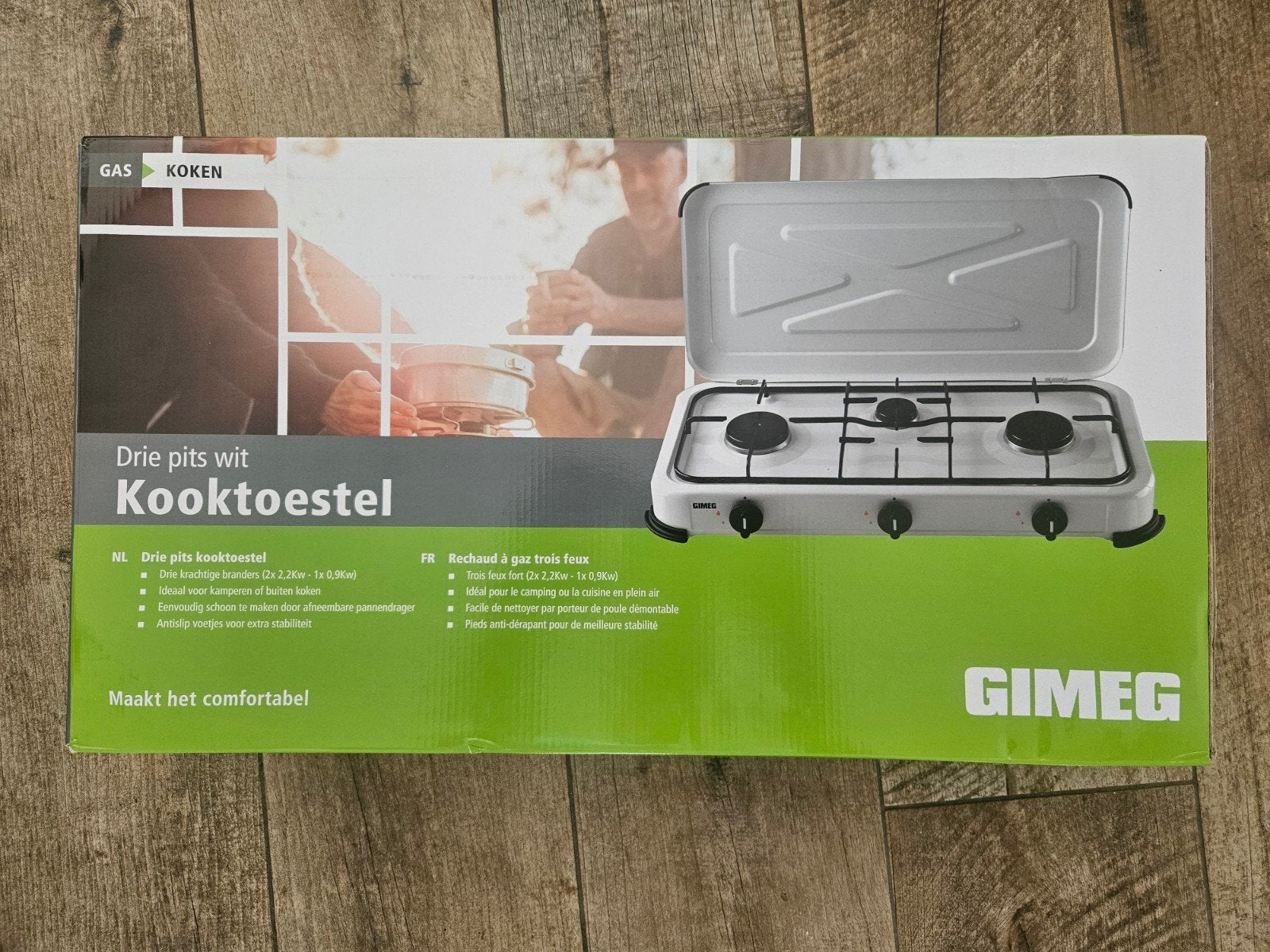Gimeg Drie Pits Wit Kooktoestel - Ideaal voor Camping, Ophalen, Nieuw