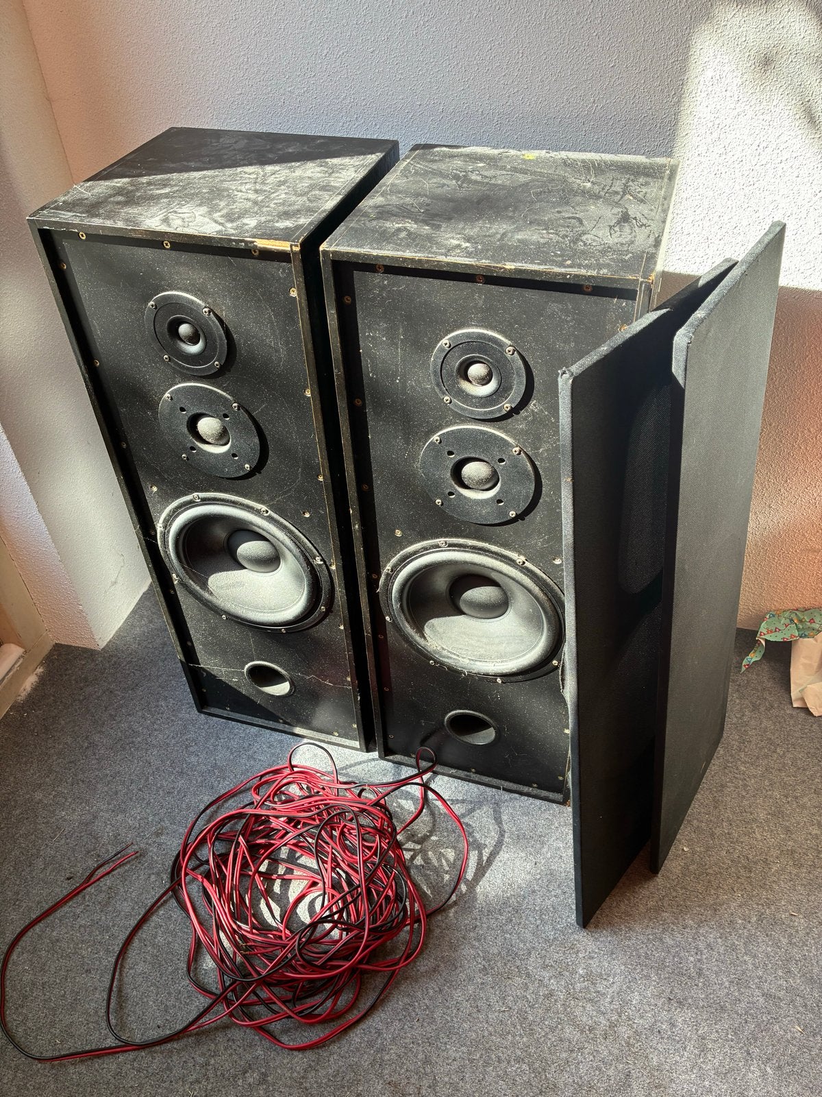 Peerless Hifi Speakers - 90L, Dubbele Wanden, 6 Ohm, Vloerstaande luidspreker, Gebruikt, Inclusief kabels, Ophalen