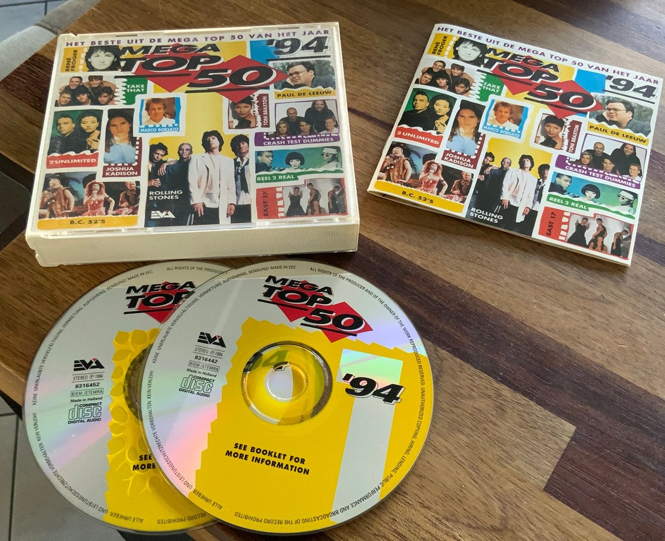 DUBBEL CD MEGA TOP 50 ‘94 VARIOUS EVA LABEL HOLLAND STONES, Inclusief boekje, Gebruikt, Boxset, Verzenden