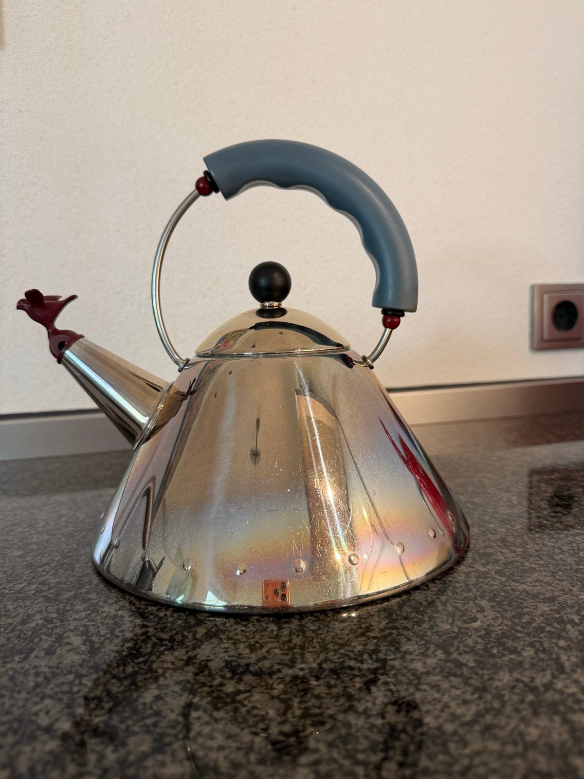 Alessi Fluitketel Michael Graves, Theepot/fluitketel, Gebruikt, Zilver, Ophalen of Verzenden