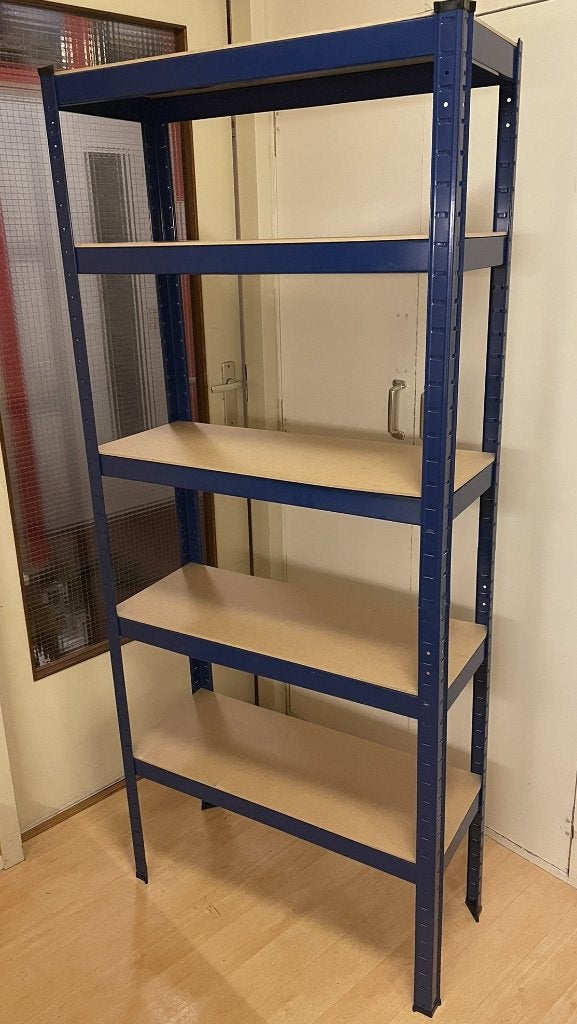Mooie blauwe stelling kast metalen rek voorraad kast wandrek, Ophalen of Verzenden, Zo goed als nieuw