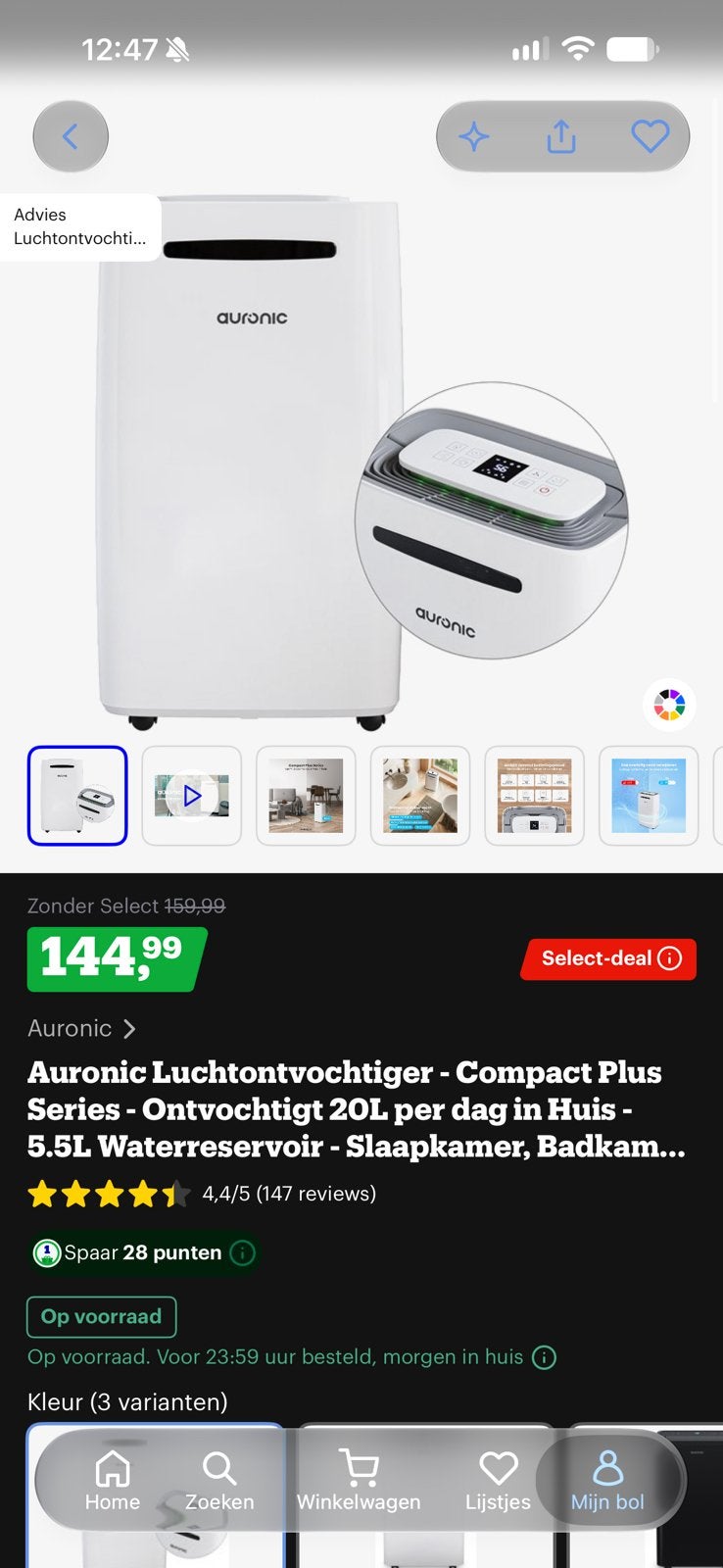 Luchtontvochtiger, Ophalen, 3 snelheden of meer, Zo goed als nieuw, Mobiele airco