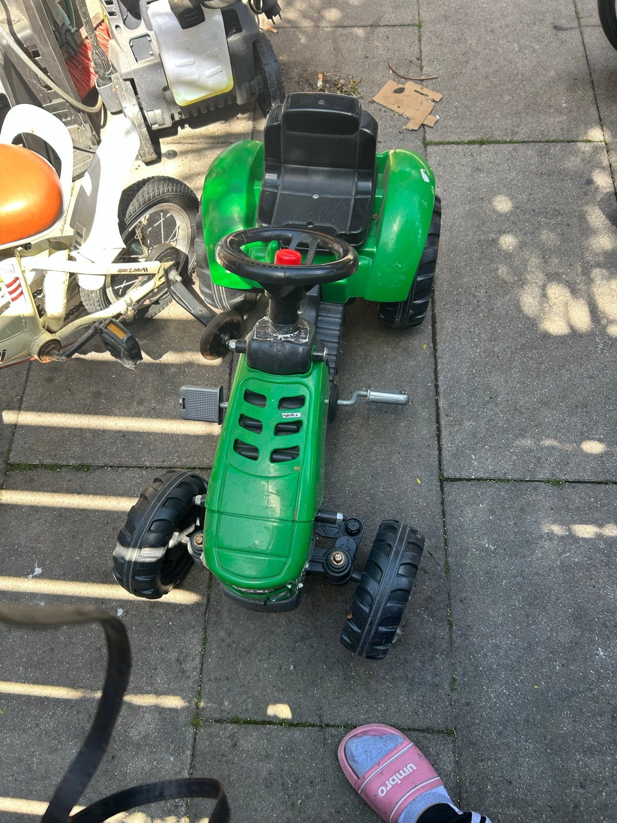 Groene traptractor voor kinderen, Kinderen en Baby's, Ophalen of Verzenden, Gebruikt, Trapvoertuig