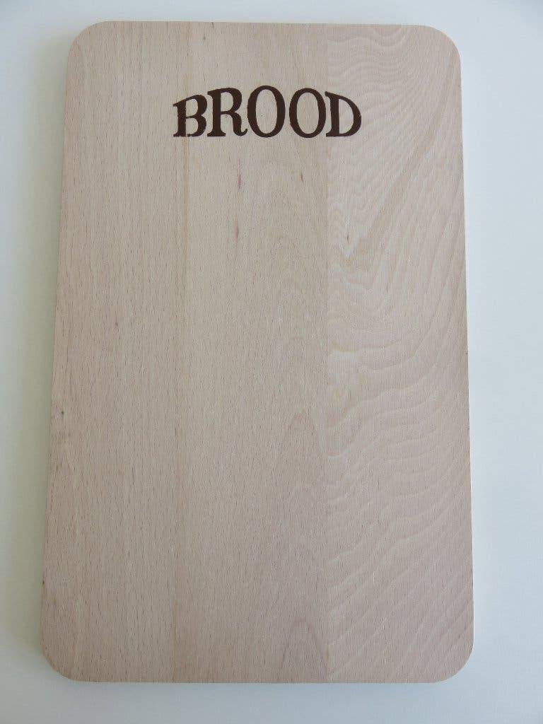 Beukenhouten broodplank met opdruk 'brood', Snij-/serveerplank, Ophalen of Verzenden, Nieuw, Hout