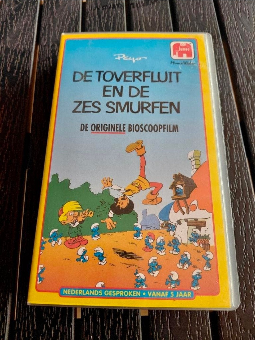 De Toverfluit en de Zes Smurfen Jumbo videoband. Zeldzaam., Gebruikt, Tekenfilm, Alle leeftijden, Ophalen of Verzenden
