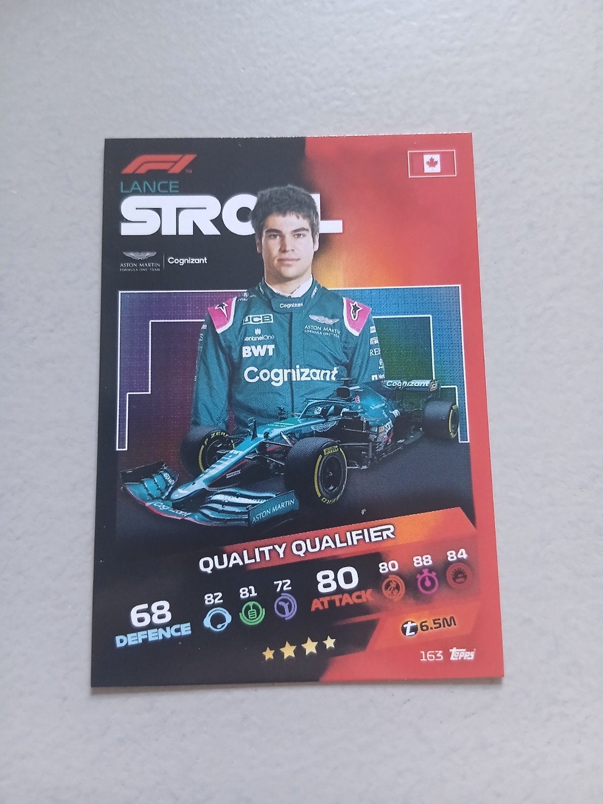 Lance Stroll F1 Topps Turbo Attax 2021 Quality Qualifier, Hobby en Vrije tijd, Ophalen of Verzenden, Zo goed als nieuw, Losse kaart