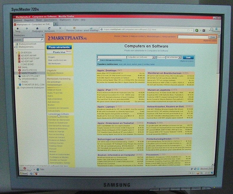 Samsung Syncmaster 720N, 17 Inch TFT Monitor, 1280 x 1024, Computers en Software, Monitoren, Zo goed als nieuw, 60 Hz of minder