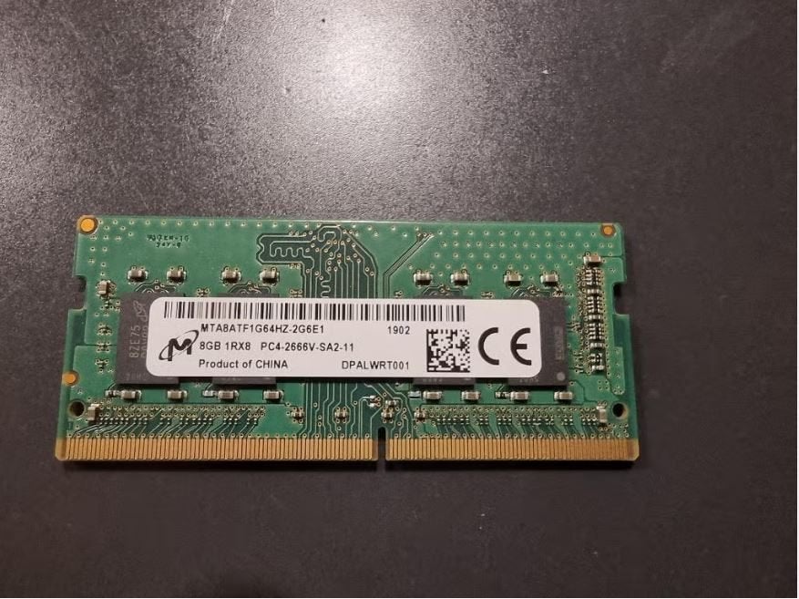 Micron - 8GB 1Rx8 PC4-2666V, Computers en Software, RAM geheugen, Gebruikt, Verzenden, DDR4, 8 GB