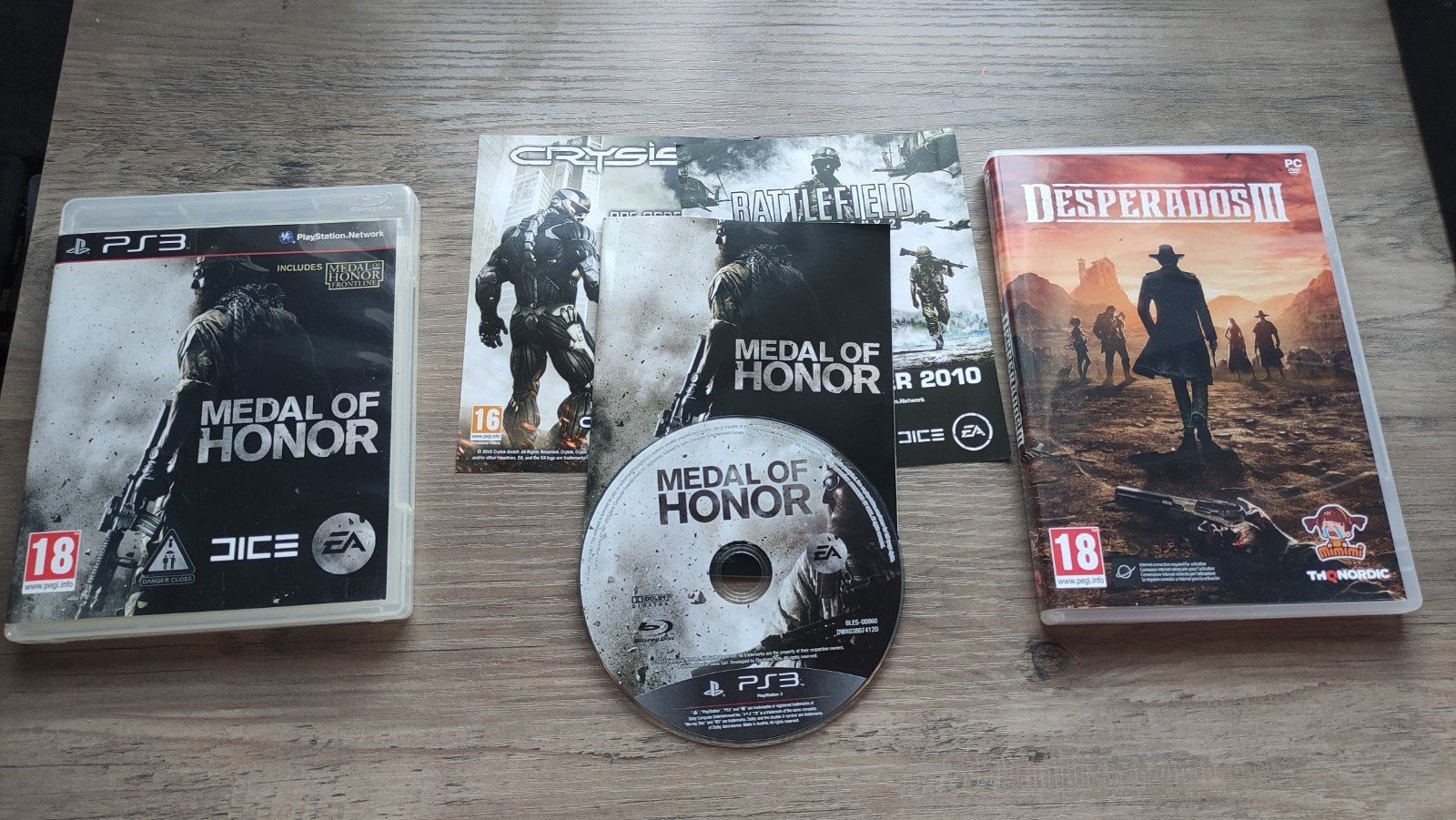 Medal of Honor ps3 en gratis desperados 3 pc game, 3 spelers of meer, Ophalen of Verzenden, Zo goed als nieuw, Vanaf 3 jaar