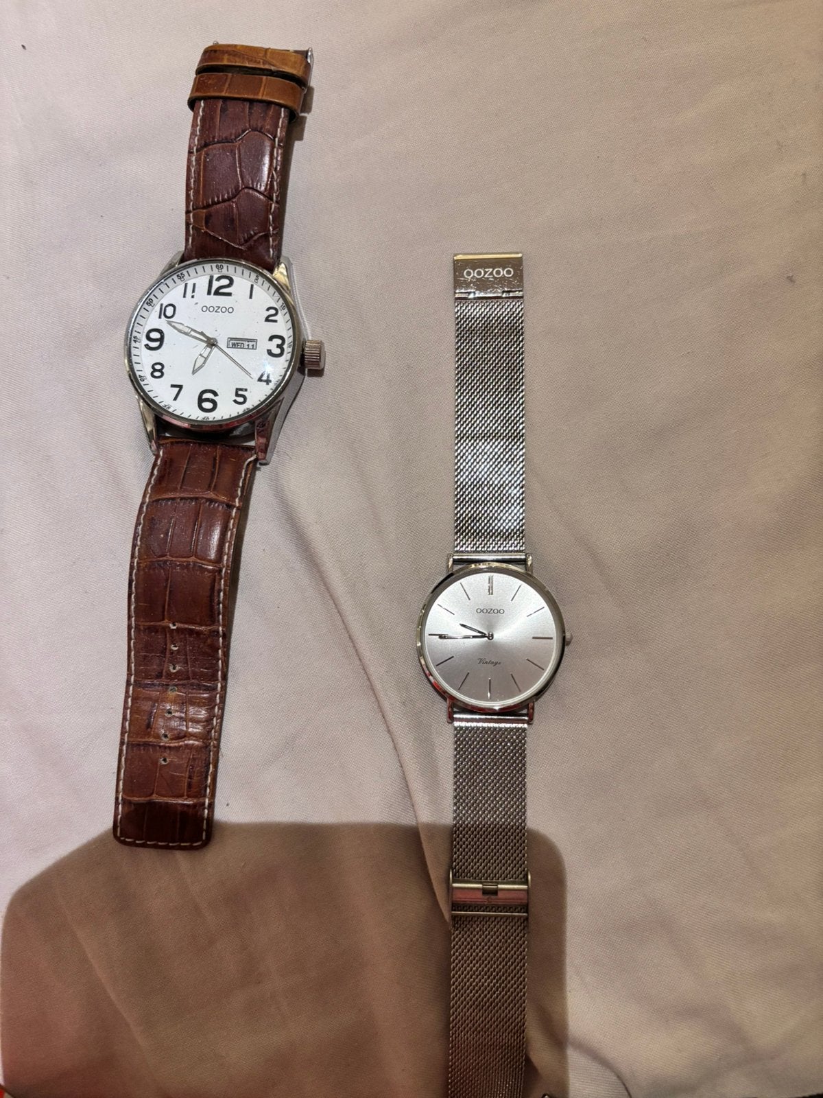 Twee Oozoo horloges, Overige merken, Leer, Staal, Polshorloge