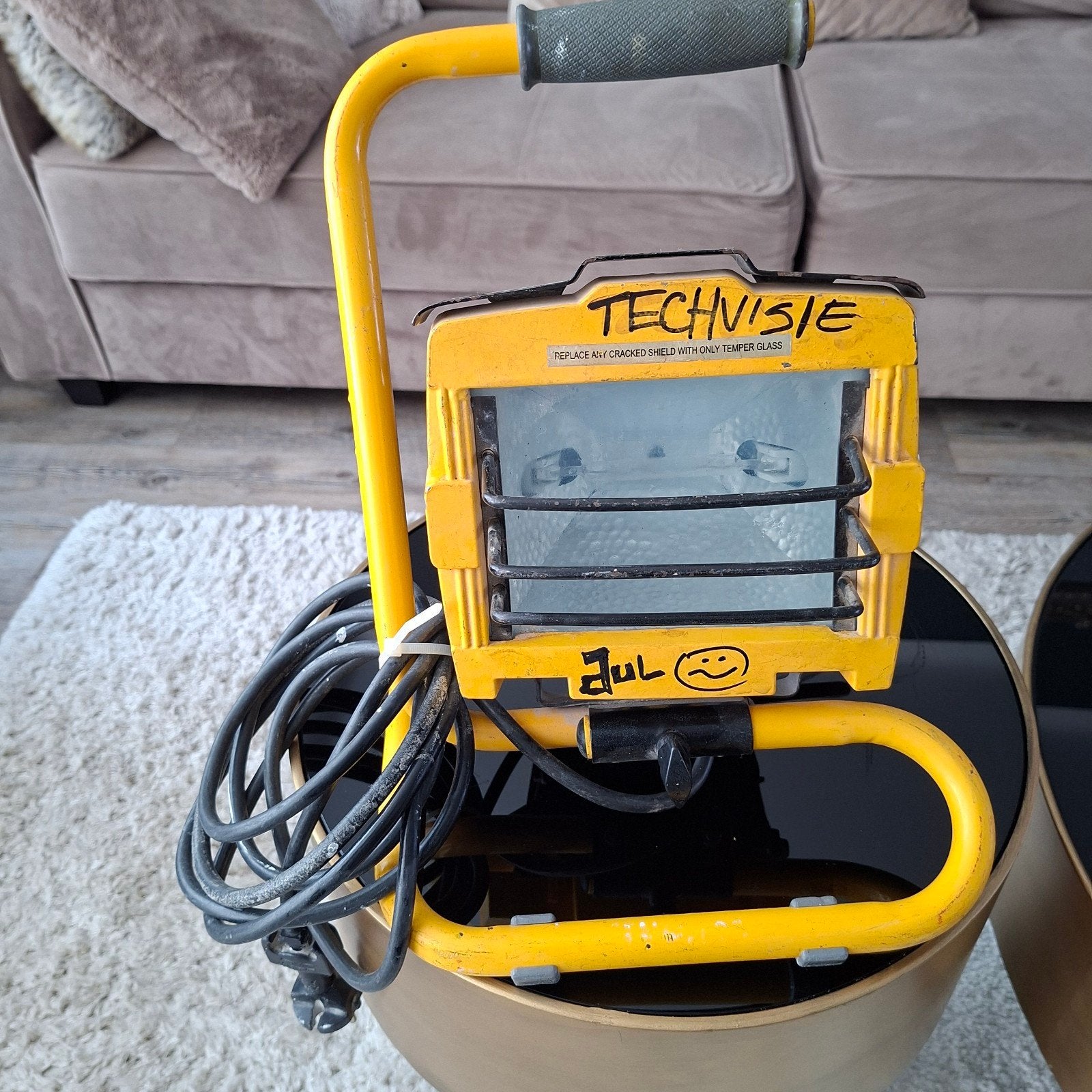 Bouwlamp / werklamp - Technvisie, Ophalen of Verzenden, Gebruikt, 50 tot 200 watt, Lamp met armatuur