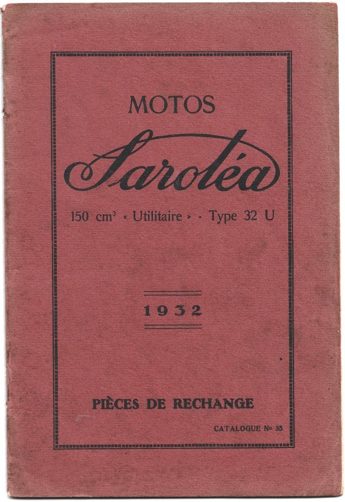 Sarolea 32 U 150 cc pieces de rechange onderdelenboek (SR02), Verzenden, Overige merken