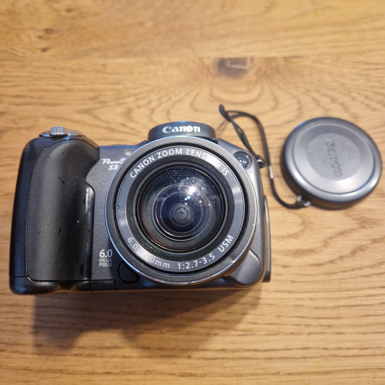 Canon PowerShot S3 IS - 6.0 Megapixels Bridgecamera, Gebruikt, Canon, Ophalen of Verzenden, Draagriem