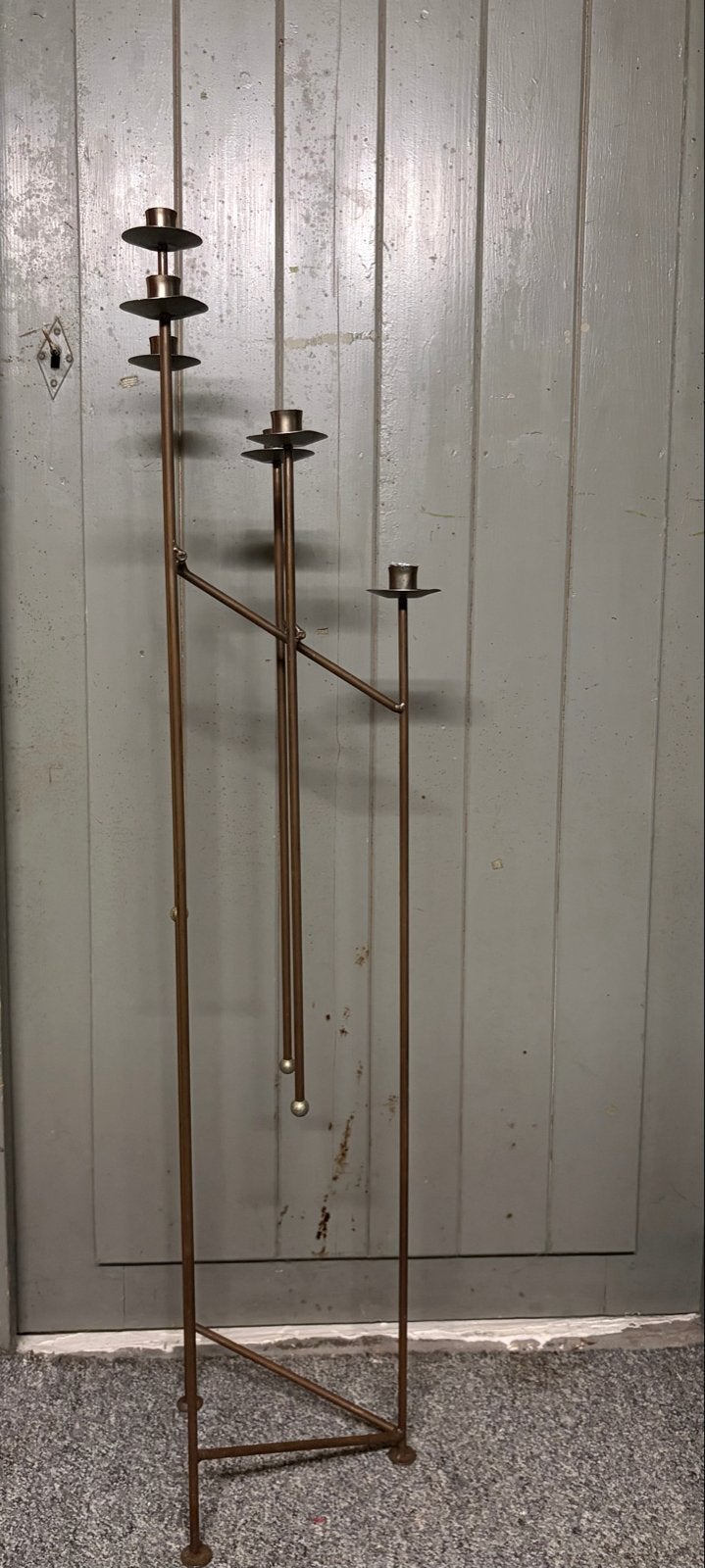 Unieke metalen kandelaar - 110 cm hoog, Ophalen, Gebruikt, Bruin, Overige merken