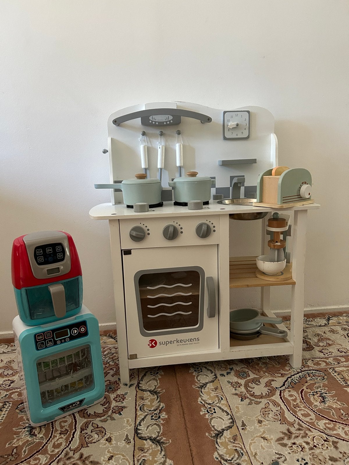 Houten kinderkeuken met accessoires, Ophalen of Verzenden, Zo goed als nieuw, Hout, Speelkeuken
