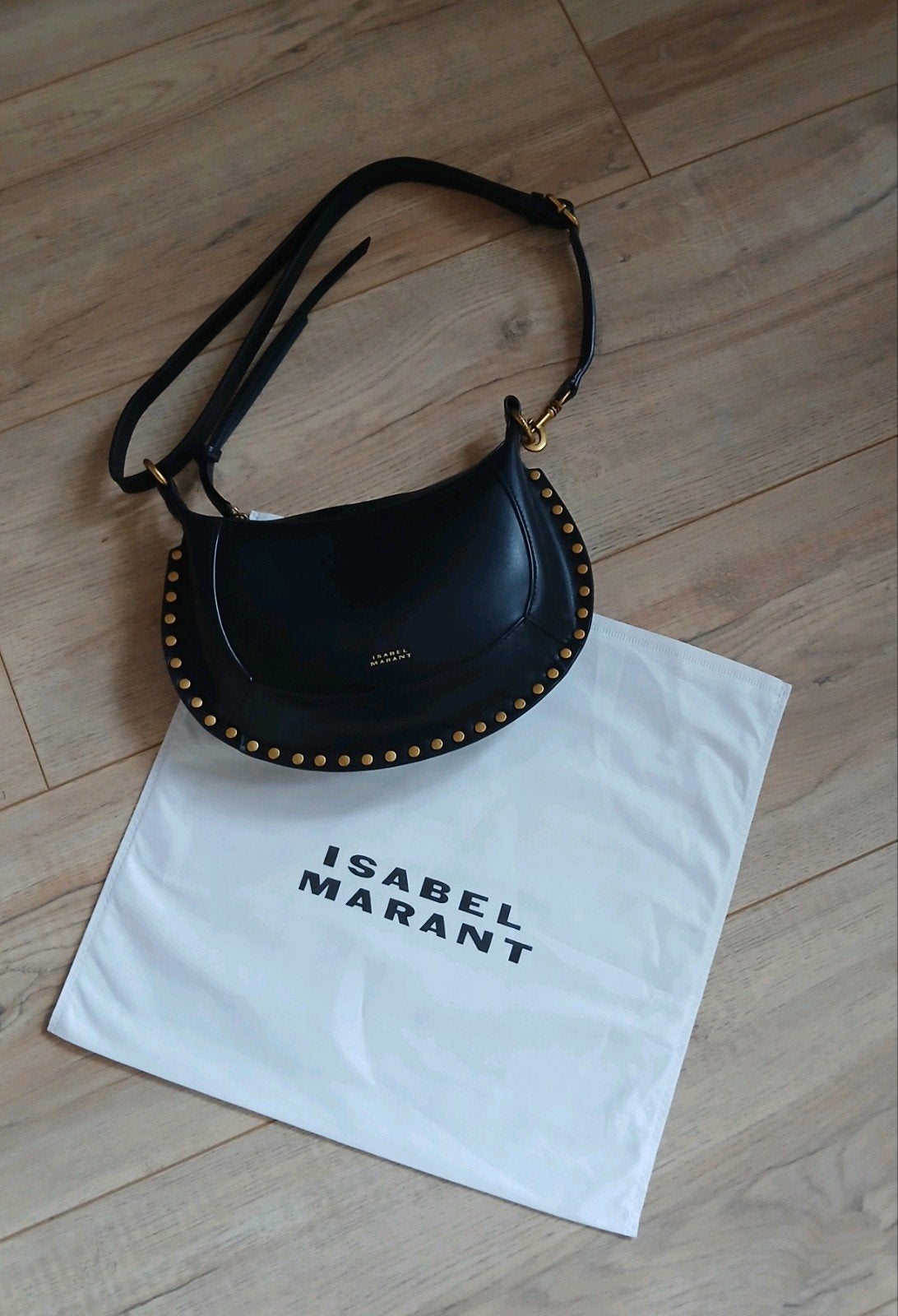 Isabel Marant Oskan Moon Tasje Zwart met Studs, Ophalen of Verzenden, Zo goed als nieuw, Zwart, Schoudertasje